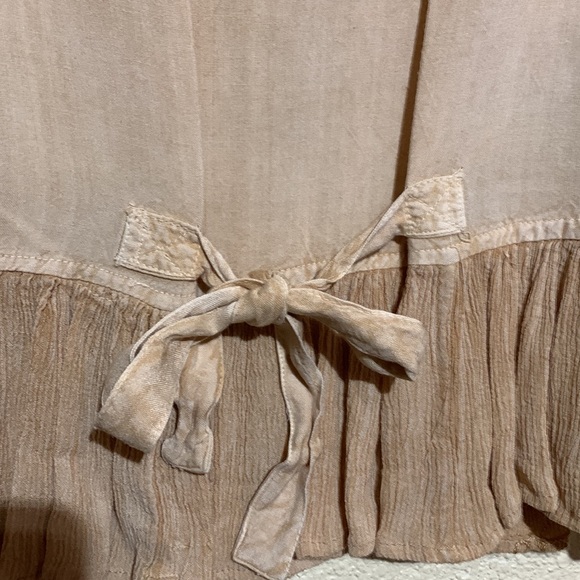 M.P.H. Top Sleeveless Blouse Tan Brown M Rayon Embroidered - Picture 14 of 16